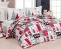 Povlečení Matějovský CHRISTMAS JOY zimní vzor, červené, flanel premium, 140x200cm + 70x90cm