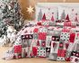 Povlečení Matějovský CHRISTMAS JOY zimní vzor, červené, flanel premium, 140x200cm + 70x90cm