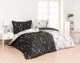 Povlečení Matějovský KINGSTON, šedo-zlaté vlny na černé / světle šedé, 140x200cm + 70x90cm, (více materiálů)