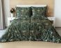 Povlečení Matějovský LIVIA, listy, tmavě zelená, bavlněný satén digitál, 140x200cm + 70x90cm