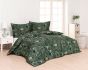 Povlečení Matějovský LIVIA, listy, tmavě zelená, bavlněný satén digitál, 140x200cm + 70x90cm