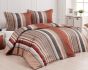 Povlečení Matějovský LORD, proužky, rezavo-šedá, bavlna hladká, 140x200cm + 70x90cm