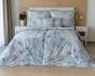 Povlečení Matějovský SAVIO, listy, světle modré, bavlněný MAKO satén, 140x200cm + 70x90cm