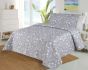 Přehoz na postel RAMAS šedý, drobný květinový vzor, 220x240cm, dvoulůžkový + 2x povlak 45 x 45cm
