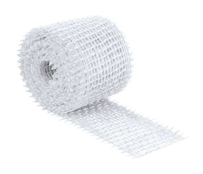 Jutový dekorační pásek BĚLENÝ, BÍLÝ 2520/015, šířka 4cm, návin 3m