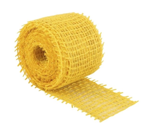Jutový dekorační pásek ŽLUTÝ 2520/110, šířka 4cm, návin 3m