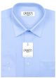 Pánská košile AMJ jednobarevná JDP046, azurová, dlouhý rukáv, prodloužená délka