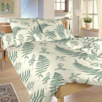 Povlečení KAPRADÍ BANÁN FRANCIE, žluto-zelené, krep, 140x200cm + 70x90cm