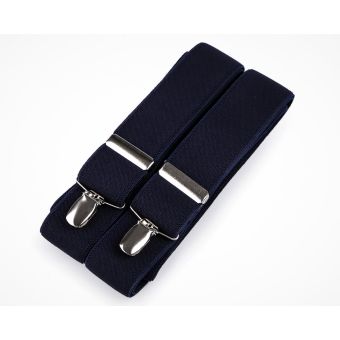 Šle pánské, délka 125cm, šíře 3,5cm, tvar X, tmavě modré jednobarevné, 650253/51