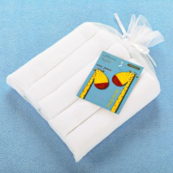 Dětské bavlněné látkové pleny EXTRA JEMNÉ, PREMIUM, bílé, 120g/m2, 70x70cm, 5 kusů v balení
