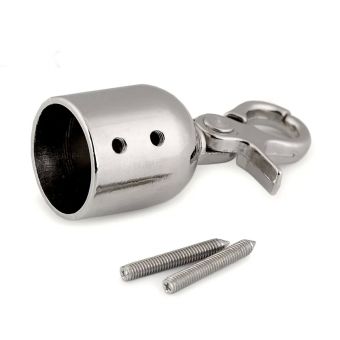 Koncovka s karabinou na ucha, 750725 nikl, stříbrná, vnitřní průměr 15 mm