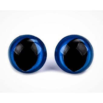 Bezpečnostní oči kočičí, modré, průměr 14mm 