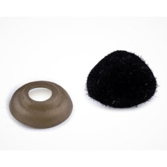 Bezpečnostní nos (čumáček) semišový, jednobarevný černý, 12x15mm