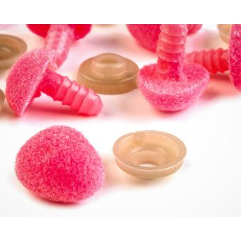 Bezpečnostní nos (čumáček) semišový, jednobarevný růžový, 13x18mm