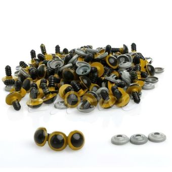 Bezpečnostní oči, jednobarevné žluté, průměr 10mm 