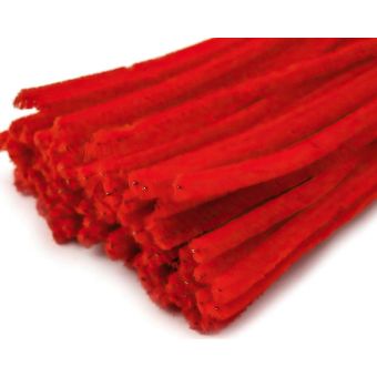 Chlupatý modelovací drát 160281/03, jednobarevná červená, průměr 6mm, délka 30cm, (1 balení, 20 kusů)