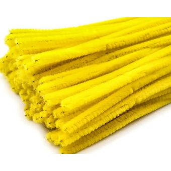 Chlupatý modelovací drát 160281/02, jednobarevná žlutá, průměr 6mm, délka 30cm, (1 balení, 20 kusů)