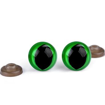 Bezpečnostní kočičí oči, jednobarevné zelené, průměr 14mm 