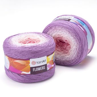 Pletací / háčkovací příze YarnArt FLOWERS 305 růžovo-fialový, melírovaná (duhová), fantasy, 250g/1000m