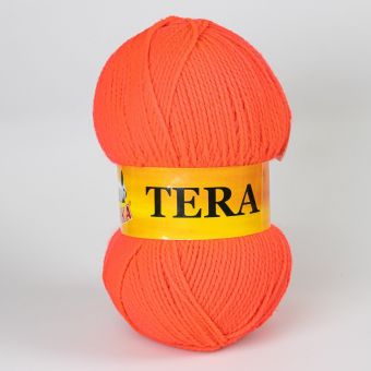 Pletací příze Vlnika TERA 032 reflexní oranžová / lososová, klasická, 100g/310m