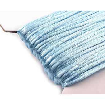 Pletací saténová příze / šňůra 310022/104 modrá ledová, jednobarevná, 2mm, 25 metrů