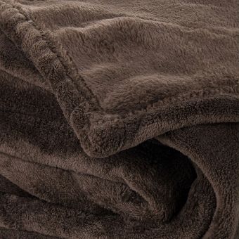 Deka z mikroplyše CORAL FLEECE jednobarevná UNI HNĚDÁ, 150x200cm