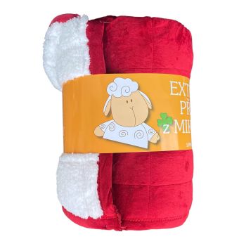 Deka z mikrovlákna OVEČKA Sleep well prošev jednobarevná bordó červená, 150x200cm