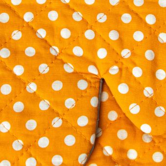 Kuchyňská chňapka bavlna / teflon HOME POINT, oranžová s puntíky, 27x17cm, 2ks (pravá, levá)