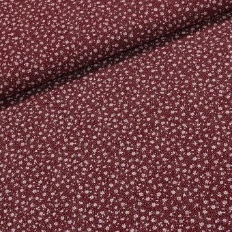 Bavlněné plátno Valerie VA002/15 bílé květinky na bordó, š.160cm (látka v metráži)