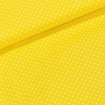 Bavlněné plátno 123562/124 bílý puntík na žluté, š.150cm (látka v metráži)