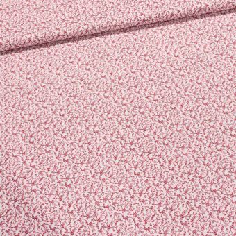 Bavlněné plátno 15914 BORDEAUX INDO červené popínavé lístky na bílé, š.140cm (látka v metráži)