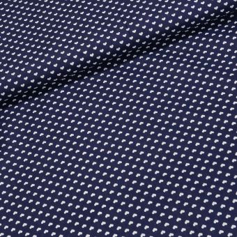 Bavlněné plátno 3817, bílá srdíčka na tmavě modré, š.140cm (látka v metráži)
