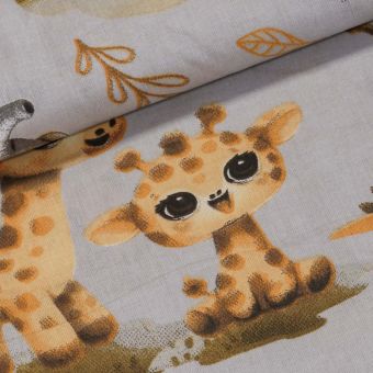 Bavlněné plátno dětské 303001/220, safari baby na šedé, š.160cm (látka v metráži)