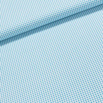 Bavlněné plátno EKKA 44373801/12 tyrkysová kostička, š.147cm (látka v metráži)