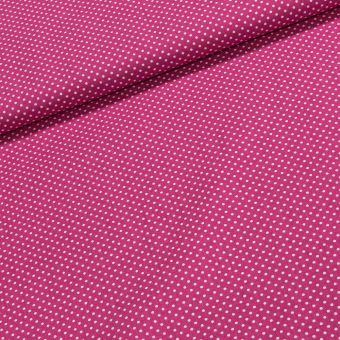 Bavlněné plátno Jolana JO004/25 bílý puntík na sytě růžové 2 mm, š.150cm (látka v metráži)