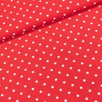 Bavlněné plátno Jolana JO005/01 větší bílý puntík na červené, š.150cm (látka v metráži)
