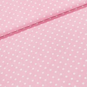 Bavlněné plátno Jolana JO005/10 větší bílý puntík na růžové, š.150cm (látka v metráži)