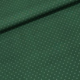 Bavlněné plátno POLO drobné bílé kvítky na zelené, š.140cm (látka v metráži)