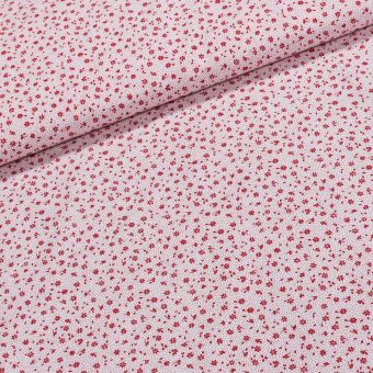 Bavlněné plátno Valerie VA003/01 červené květinky na bílé, š.160cm (látka v metráži)