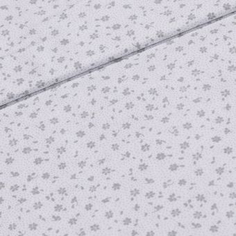 Bavlněné plátno Valerie VA003/07 šedé květinky na bílé, š.160cm (látka v metráži)