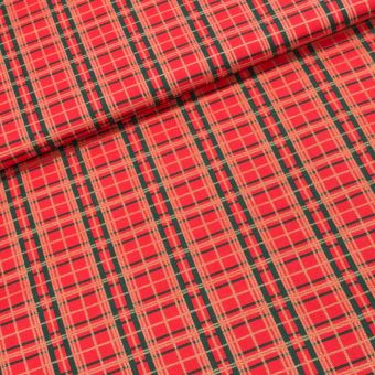 Bavlněné plátno vánoční 1616903/01, červeno-zelené káro, š.150cm (látka v metráži)