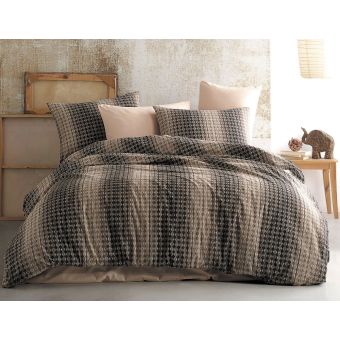 Povlečení OBERON HNĚDÉ, puntíkované, bavlna hladká, 140x200cm + 70x90cm 