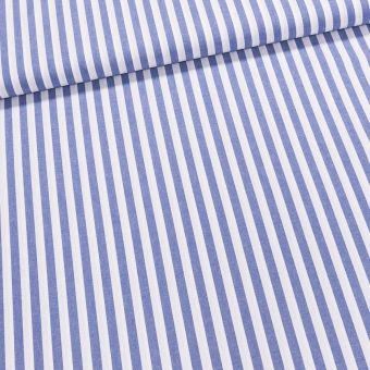 Pravý český bavlněný kanafas JIŘINA P1 02452 proužek 1cm, riflově modrý, š.140cm (látka v metráži)