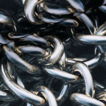 Bavlněný úplet TEPLÁKOVINA DIGÁLNÍ TISK 6-00324, řetězy na černé, š.140cm (látka v metráži)