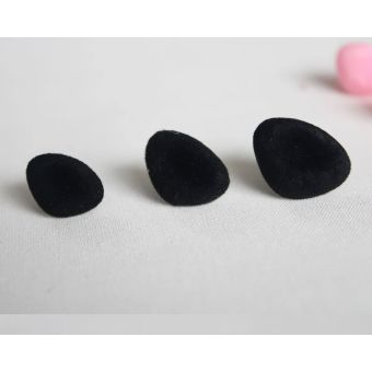 Bezpečnostní nos (čumáček) semišový, jednobarevný černý, 10x12mm