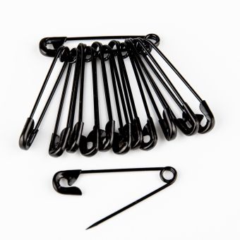 Celokovové spínací špendlíky KOH-I-NOOR 60946/310, černé, délka 28mm, 12 kusů