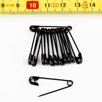 Celokovové spínací špendlíky KOH-I-NOOR 60946/310, černé, délka 28mm, 12 kusů