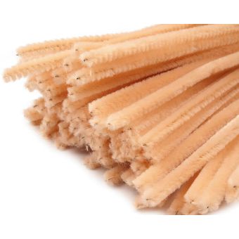 Chlupatý modelovací drát 160281/19, jednobarevná hnědá nejsvětlejší, průměr 6mm, délka 30cm, (1 balení, 20 kusů)