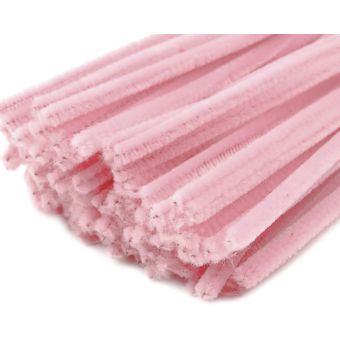 Chlupatý modelovací drát 160281/28, jednobarevná růžová nejsvětlejší, průměr 6mm, délka 30cm, (1 balení, 20 kusů)