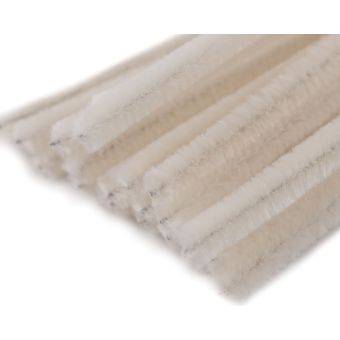 Chlupatý modelovací drát 160281/29, jednobarevná krémová nejsvětlejší, průměr 6mm, délka 30cm, (1 balení, 20 kusů)